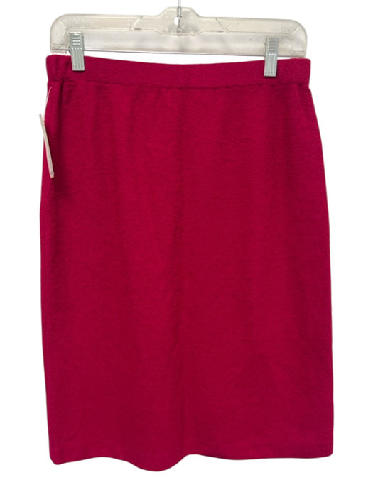 St. John Evening Size 4 Magenta Pink Wool Blend Elastic Waistband Knit Skirt Magenta Pink / 4