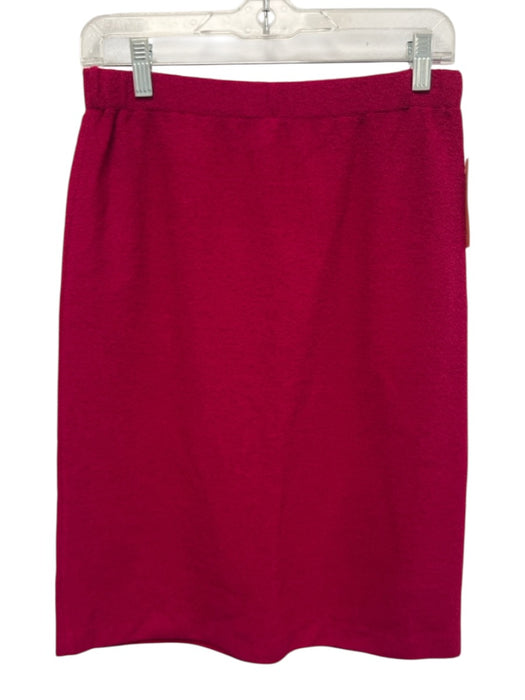 St. John Evening Size 4 Magenta Pink Wool Blend Elastic Waistband Knit Skirt Magenta Pink / 4
