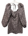 The Frolic Size 6 Black & Light Pink Polyester Blend Floral Jacquard Dress Black & Light Pink / 6