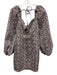 The Frolic Size 6 Black & Light Pink Polyester Blend Floral Jacquard Dress Black & Light Pink / 6