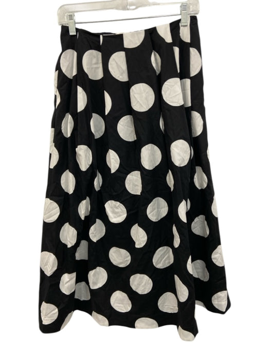 Maeve Size XS Black & White Cotton Polka Dots Pleated Waist Elastic Back Skirt Black & White / XS