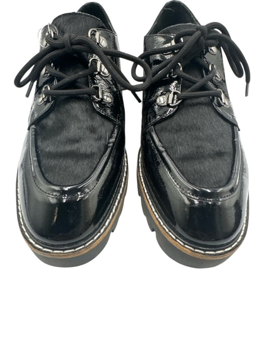 Donald Pliner Shoe Size 8.5 Black Leather Upper Pony Hair Detail Lace Up Derby Black / 8.5