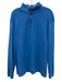 Bugatchi Size L Blue Cotton Blend Micro Quarter Zip Men's Long Sleeve Shirt Blue / L