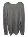 Kiln Size M Gray & Green Wool Blend Solid V Neck Men's Sweater Gray & Green / M