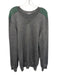 Kiln Size M Gray & Green Wool Blend Solid V Neck Men's Sweater Gray & Green / M