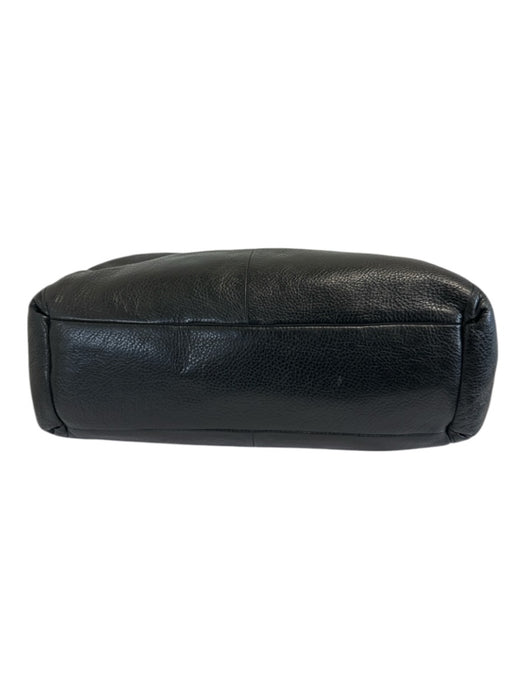 Coach Black Leather Zip Close Magnetic Snap Closure Multiple Compartments Bag Black