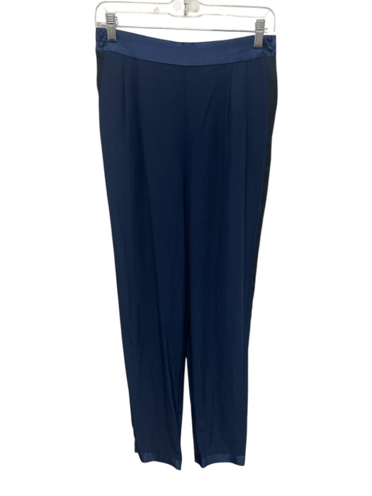 Fleur du Mal Size XS Navy Blue & Black Silk Grosgrain Side Stripe Pants Navy Blue & Black / XS