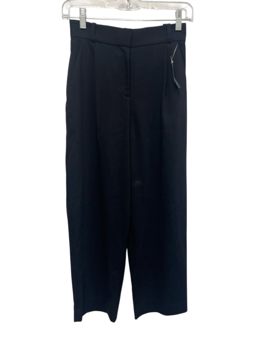 & Other Stories Size 0 Black Polyester Blend Pleated Waist Tapered Pants Black / 0
