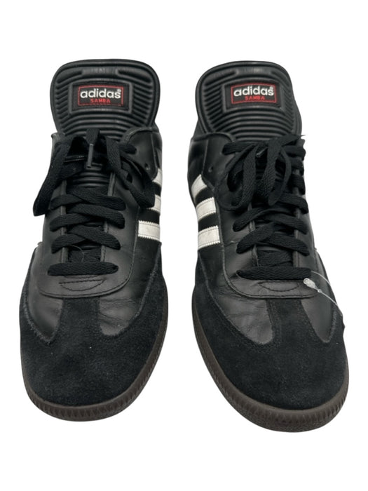 Adidas Shoe Size 12 Black & White Leather Low Top Laces Men's Shoes Black & White / 12