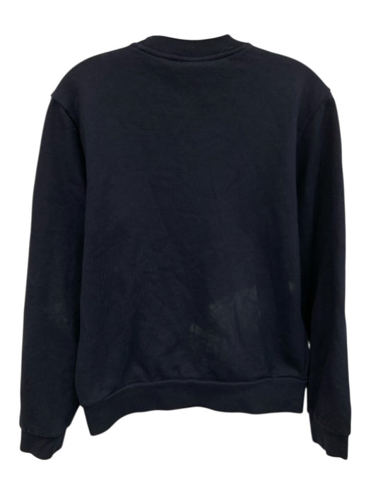 Lacoste Size S Navy Blue Cotton Blend Solid Sweatshirt Crew Long Sleeve Shirt Navy Blue / S