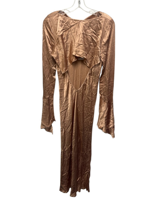 Bec & Bridge Size 2 Rose Gold Polyester Long Sleeve back out Raw Edge Dress Rose Gold / 2