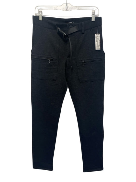 Karl Lagerfeld Size S Dark Gray & Black Rayon High Rise Zip Detail Tapered Pants Dark Gray & Black / S
