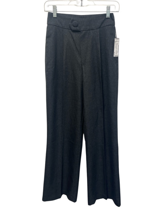 Maniere De Voir Size 2 Dark Gray Polyester High Waist Silver Thread Pants Dark Gray / 2