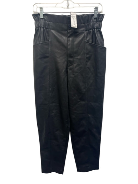 Madewell Size 4 Black Faux Leather High Waist Elastic Waist Patch Pocket Pants Black / 4