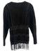 Robert Louis Size Medium Black Suede leather Long Sleeve Crochet Knit Jacket Black / Medium