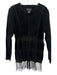 Robert Louis Size Medium Black Suede leather Long Sleeve Crochet Knit Jacket Black / Medium