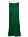 Cache Size M Green Silk Floral Beading Strapless Godet hem Full Length Gown Green / M