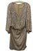 Eliza J Size 18 Beige & Silver Polyester Blend Sequined 3/4 Balloon Sleeve Dress Beige & Silver / 18