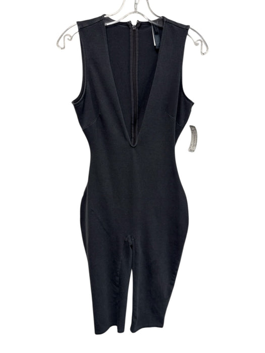 SKIMS Size M Gray Cotton Blend Sleeveless Deep V neck Back Zip Jumpsuit Gray / M
