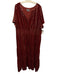 By Anthropologie Size 3X Dusty Red Viscose Blend Velvet Short Sleeve Dress Dusty Red / 3X