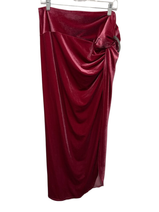 JLuxLabel Size 3XL Hot pink Polyester Blend Elastic Waist Velvet Midi Skirt Hot pink / 3XL