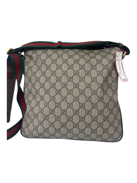 Gucci Brown & Multi Canvas Monogram Patches Crossbody Messenger Bag Brown & Multi / M