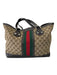 Gucci Brown, Red & Green Canvas 2 Handles Shoulder Bag silver hardware Bag Brown, Red & Green / M