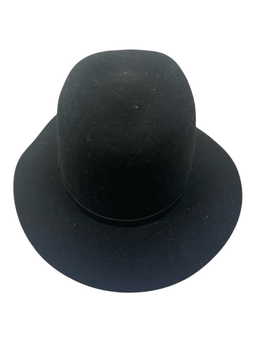 Rag & Bone Black Wool Leather Detail Brim Hat Black / S