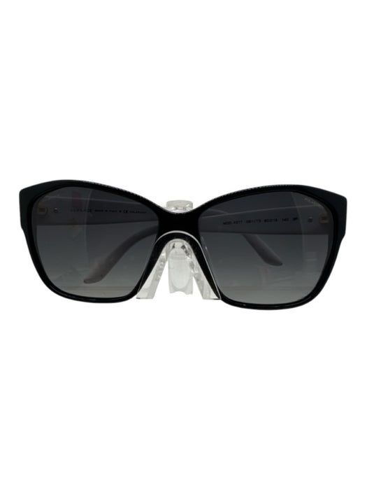 Versace Black, White & Gray Acetate Square Lens Cheetah Print Logo Sunglasses Black, White & Gray