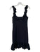 Cinq a Sept Size 6 Black Triacetate Sleeveless Ruffled Straps Side Zip Dress Black / 6