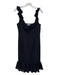 Cinq a Sept Size 6 Black Triacetate Sleeveless Ruffled Straps Side Zip Dress Black / 6