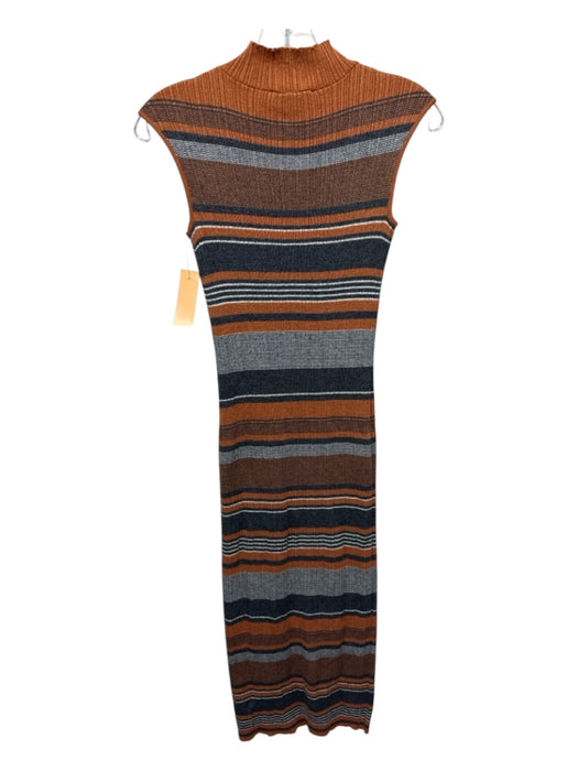House of Harlow Size XS Orange, Gray, White Wool Blend Metallic Thread Dress Orange, Gray, White / XS