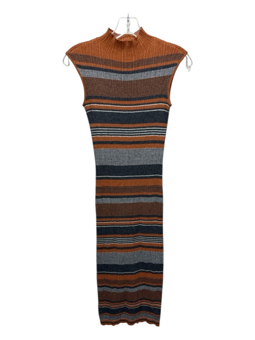 House of Harlow Size XS Orange, Gray, White Wool Blend Metallic Thread Dress Orange, Gray, White / XS