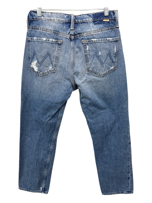 Mother Size 29 Medium Wash Cotton Denim Distressed Embroider Detailing Jeans Medium Wash / 29