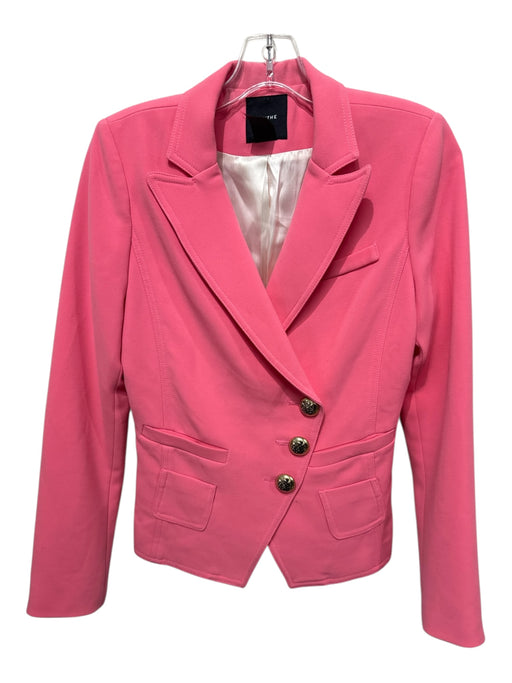 Smythe Size 6 Bright Pink Polyester Blend 3 Button Asymmetic Blazer Jacket Bright Pink / 6