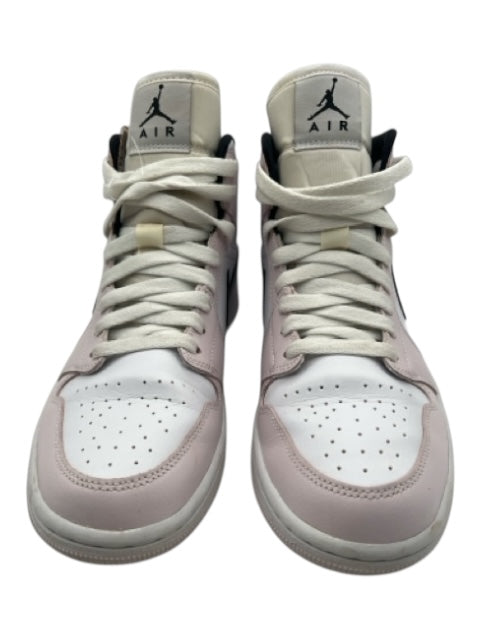Nike Air Jordan Shoe Size 10 White, Pink, Black Leather Color Block Sneakers White, Pink, Black / 10