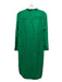 Zara Size S Green Linen Mock Collar Button Up Long Sleeve Midi Dress Green / S