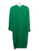 Zara Size S Green Linen Mock Collar Button Up Long Sleeve Midi Dress Green / S