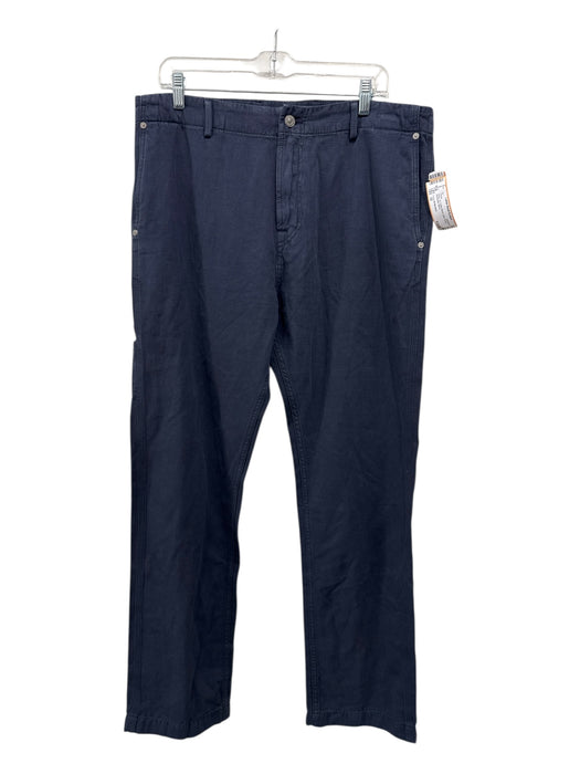 7 For All Mankind Size 32 Navy Cotton Blend Solid Khakis Men's Pants Navy / 32