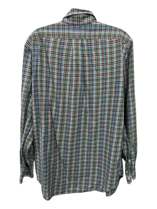 Ralph Lauren Size M Blue & Green Cotton Plaid Button Up oxford Long Sleeve Shirt Blue & Green / M