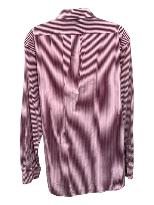 Ralph Lauren Size L Red & White Cotton Striped Button Down Long Sleeve Shirt Red & White / L