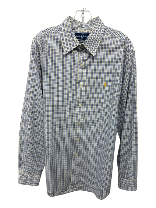 Ralph Lauren Size L Yellow & Blue Cotton Plaid Button Up Men's Long Sleeve Shirt Yellow & Blue / L