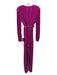 Lulus Size S Fuchsia Pink Polyester Blend Plisse Surplice Sash Wide Leg Jumpsuit Fuchsia Pink / S