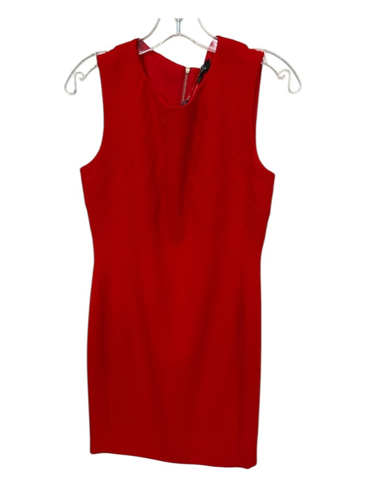 Tahari Size 4 Red Polyester Sleeveless Back Zip GHW Dress Red / 4