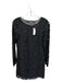 Saks Fifth Ave Size 4 Black Polyester Lace Overlay Long Sleeve Flowers Dress Black / 4