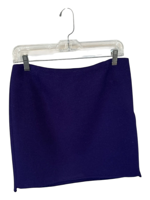 Elie Tahari Size 8 Royal Purple Wool Blend Side Zip SHW Skirt Royal Purple / 8