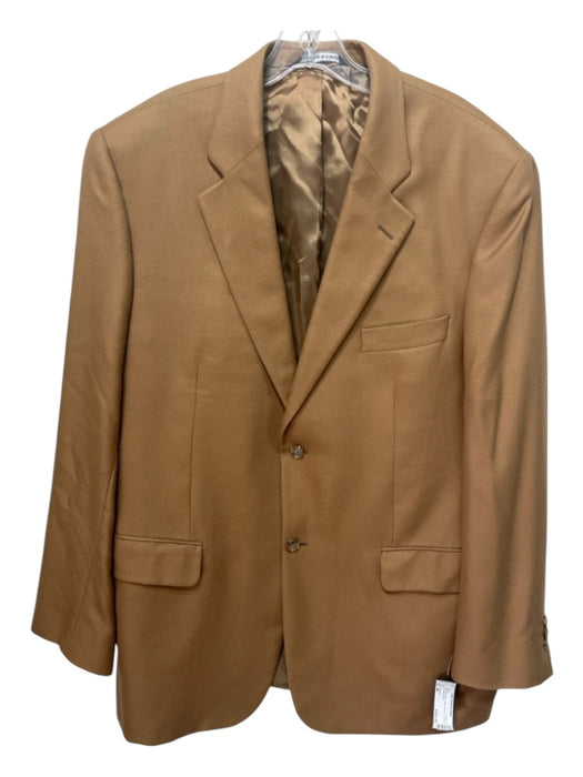 Jack Victor Tan Wool Blend Solid notched 2 Button Men's Blazer 46L