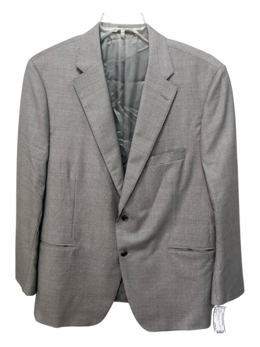 Samuelsohn Light Gray Wool Blend Houndstooth 2 Button Men's Blazer 48