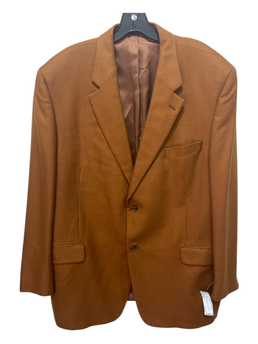 Jack Victor Dark Tan Wool Blend Solid Notched Lapel Men's Blazer 48L