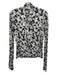 Alice + Olivia Size M Black & White Viscose Blend Floral High Neck Top Black & White / M
